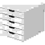 Schubladenbox VARICOLOR®, HxBxT 292 x 280 x 356 mm, 5 Schubladen, weiß., DURABLE, 548638 49