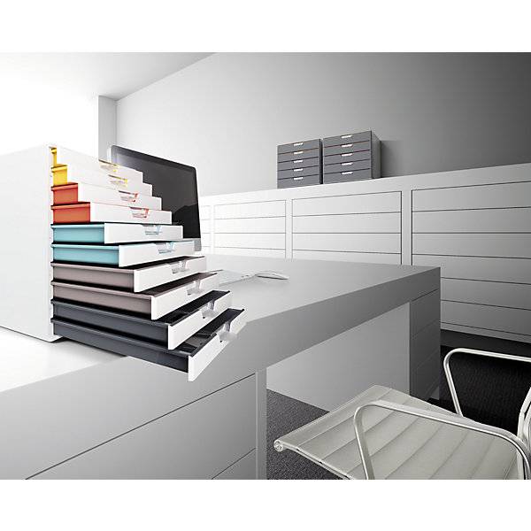 Schubladenbox VARICOLOR®, HxBxT 292 x 280 x 356 mm, 10 Schubladen, weiß., DURABLE, 548639 49
