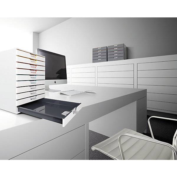Schubladenbox VARICOLOR®, HxBxT 292 x 280 x 356 mm, 10 Schubladen, weiß., DURABLE, 548639 49