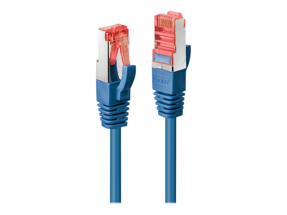 LINDY 47716 RJ45 Netzwerkkabel, Patchkabel CAT 6 S/FTP 0.50 m Blau mit Rastnasenschutz 1 St.