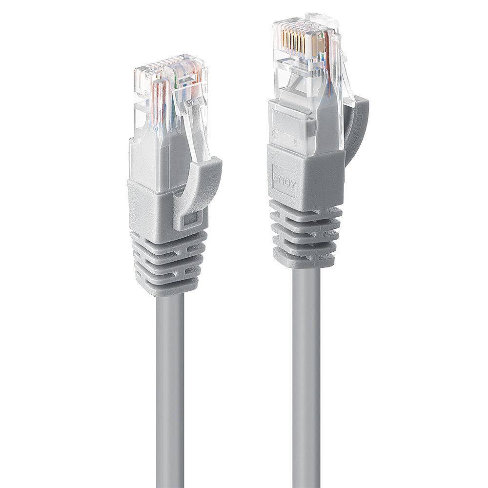 LINDY 48004 RJ45 Netzwerkkabel, Patchkabel CAT 6 U/UTP 3.00 m Grau 1 St.