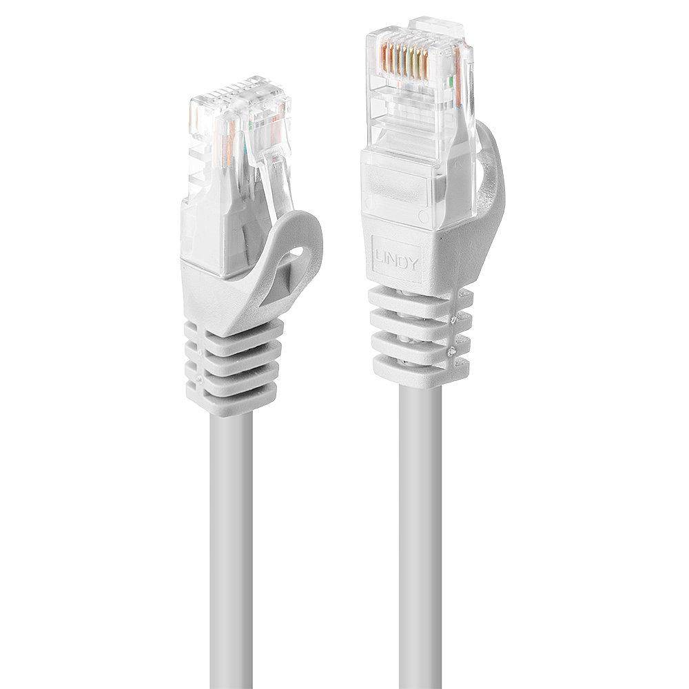 LINDY 48202 RJ45 Netzwerkkabel, Patchkabel CAT 6 U/UTP 1.00 m Weiß 1 St.