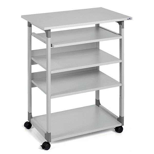 Durable Computer-Wagen höhenverstellbar, mit Rollen Höhen-Bereich: 950 bis 1150 mm (B x T) 750 mm x 534 mm Grau SYSTEM 75 VH 372010