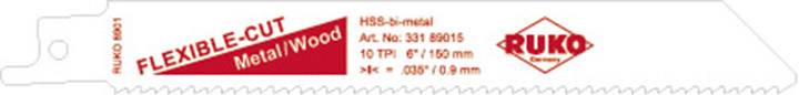 RUKO 33289015 5er-Sets Säbelsägeblätter Sägeblatt-Länge 150mm 5St.