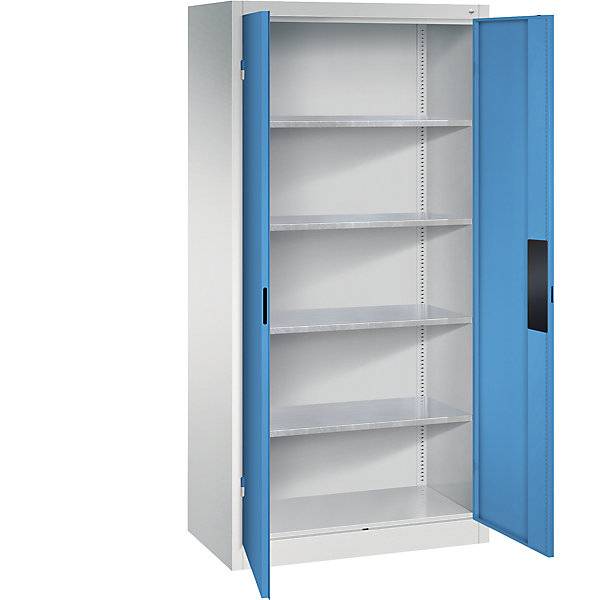 Werkstatt-Schwerlastschrank Breite 930 mm Tiefe 500 mm Tür lichtblau. C+P 67716549