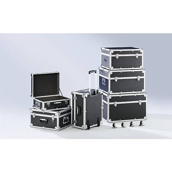 Transportbox, gepolstert, Alu-Rahmen mit Sperrholzwänden, mit Griff, Außen-LxBxH 450 x 350 x 210 mm., VISO, 750543