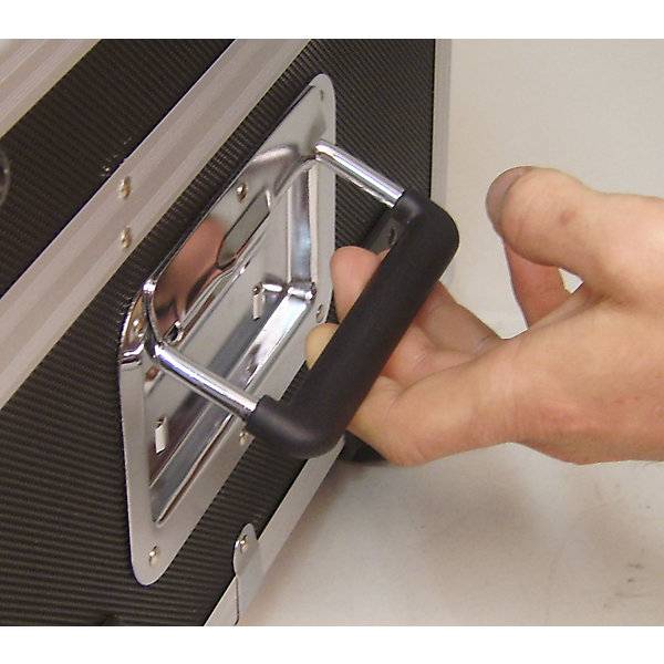 Transportbox, gepolstert, Alu-Rahmen mit Sperrholzwänden, mit Griff, Außen-LxBxH 450 x 350 x 210 mm., VISO, 750543