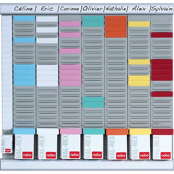 T-Kartenplaner Wochenplaner 7 Module mit je 24 Schlitzen mit 800 T-Karten in 8 Farben. 985812 49 Agile