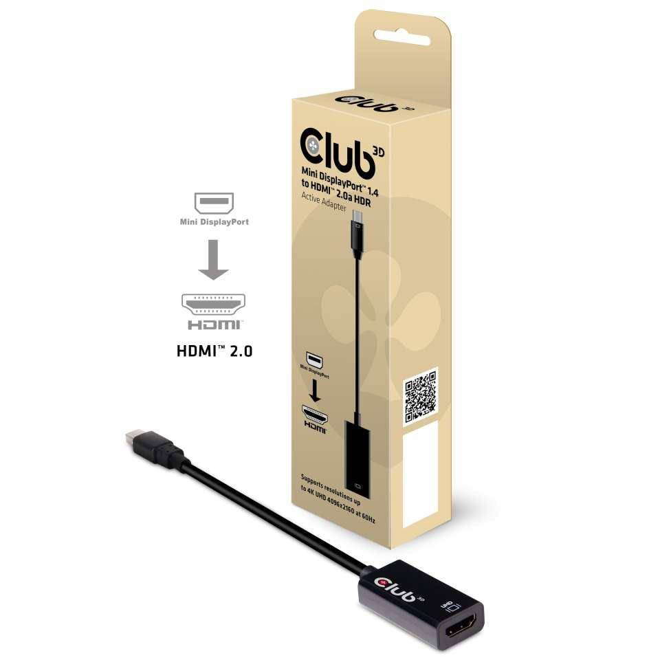 club3D CAC-1180 DisplayPort Adapter [1x DisplayPort Stecker - 1x HDMI-Buchse] Schwarz