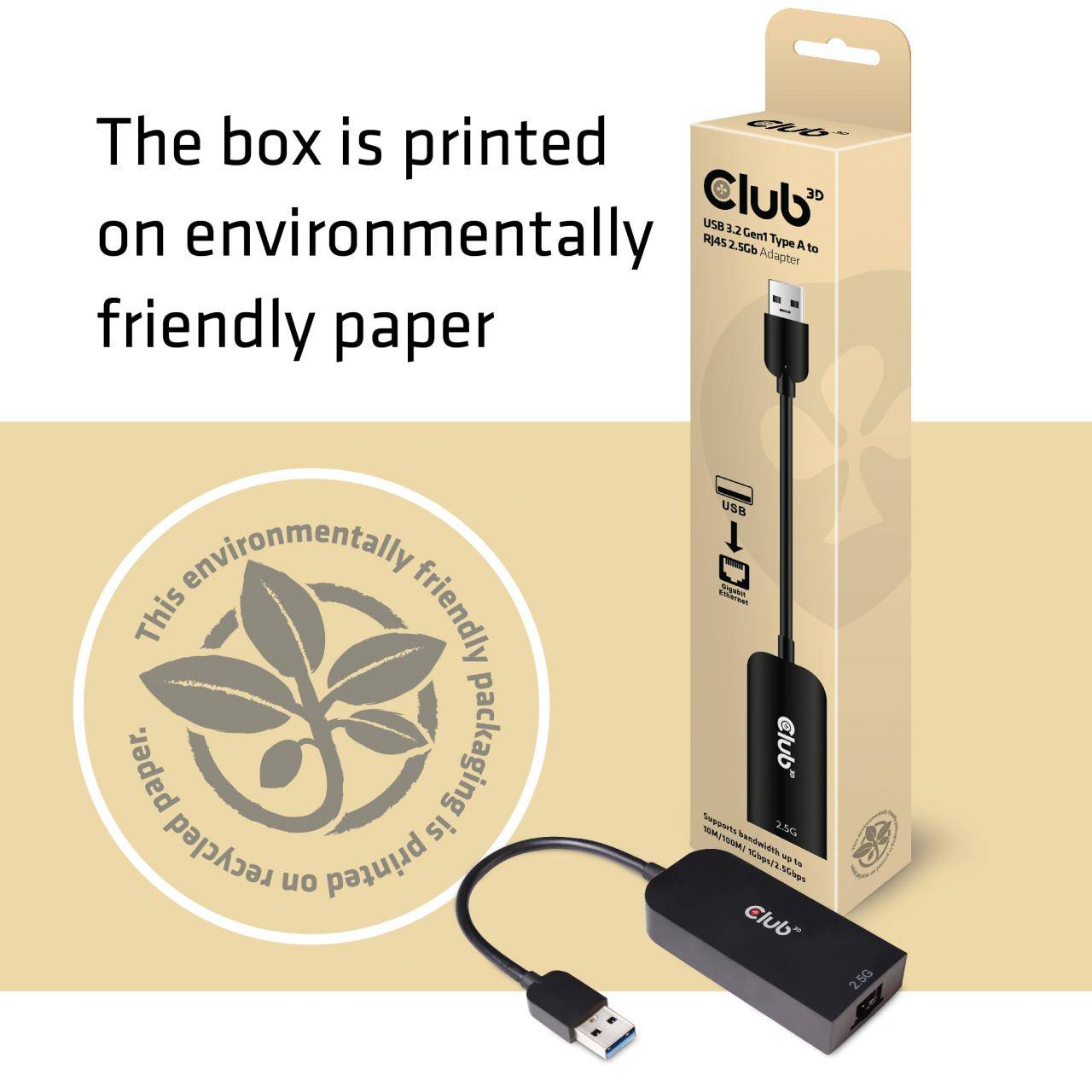 club3D CAC-1420 Netzwerkadapter 2.5 GBit/s USB 3.2 Gen 1, RJ45