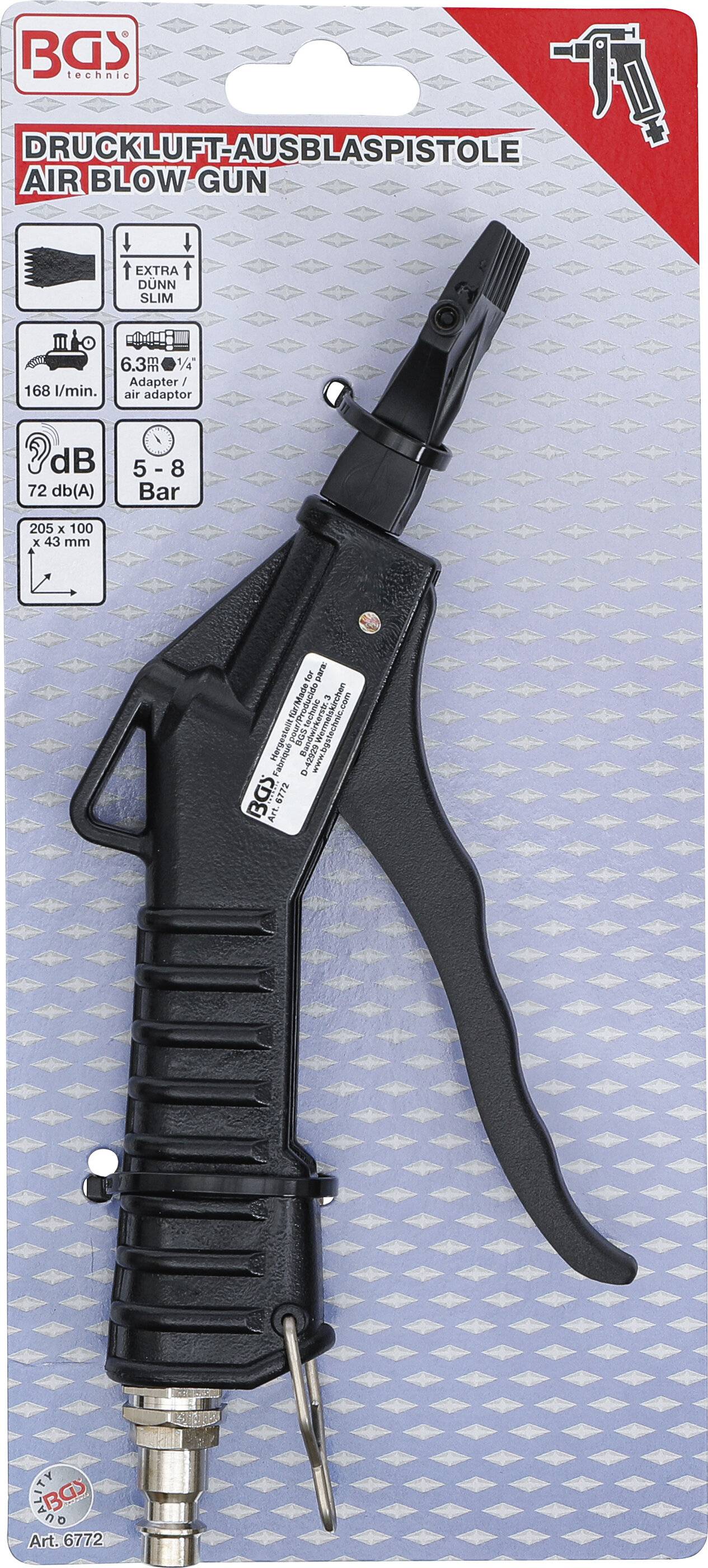 BGS 6772 Druckluft-Ausblaspistole, mit Flachdüse