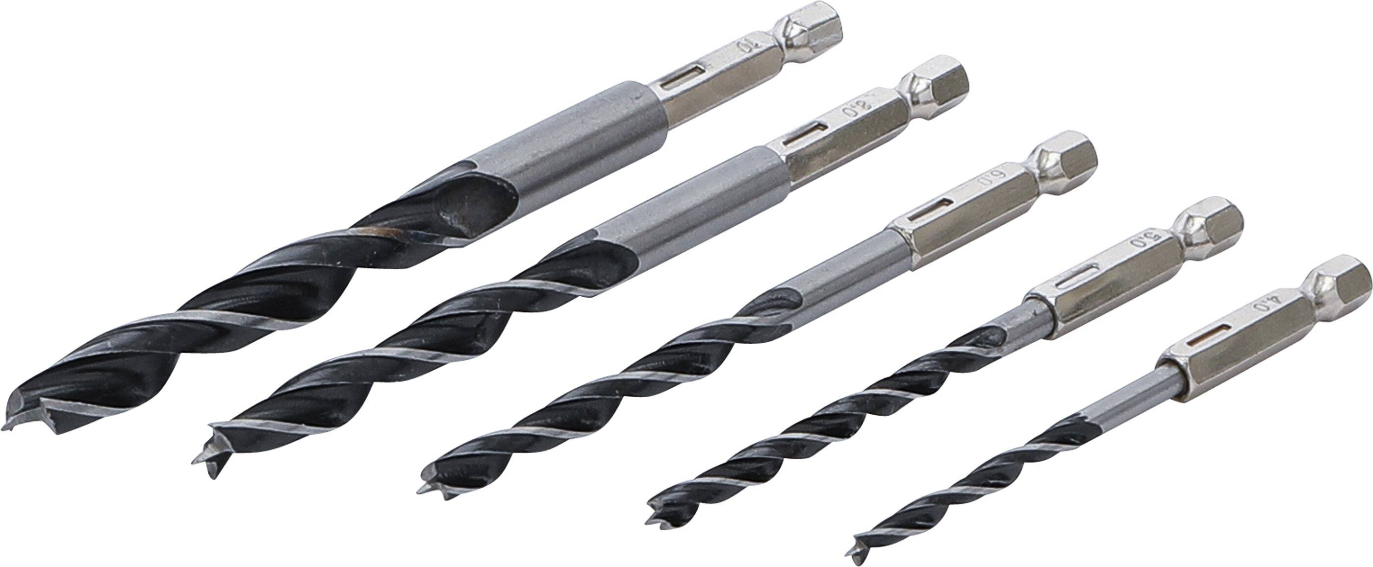 BGS Diy Holzbohrer-Satz | 4 - 10 mm | Sechskantantrieb | 5-tlg.