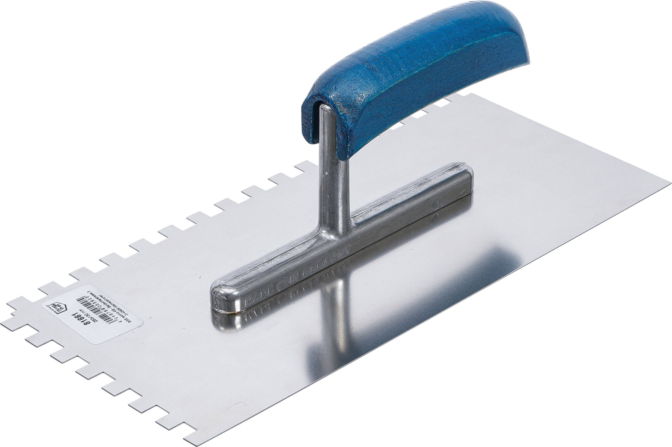 Zahnkelle rostfrei Rechteck-Zahnung 280 x 130 mm