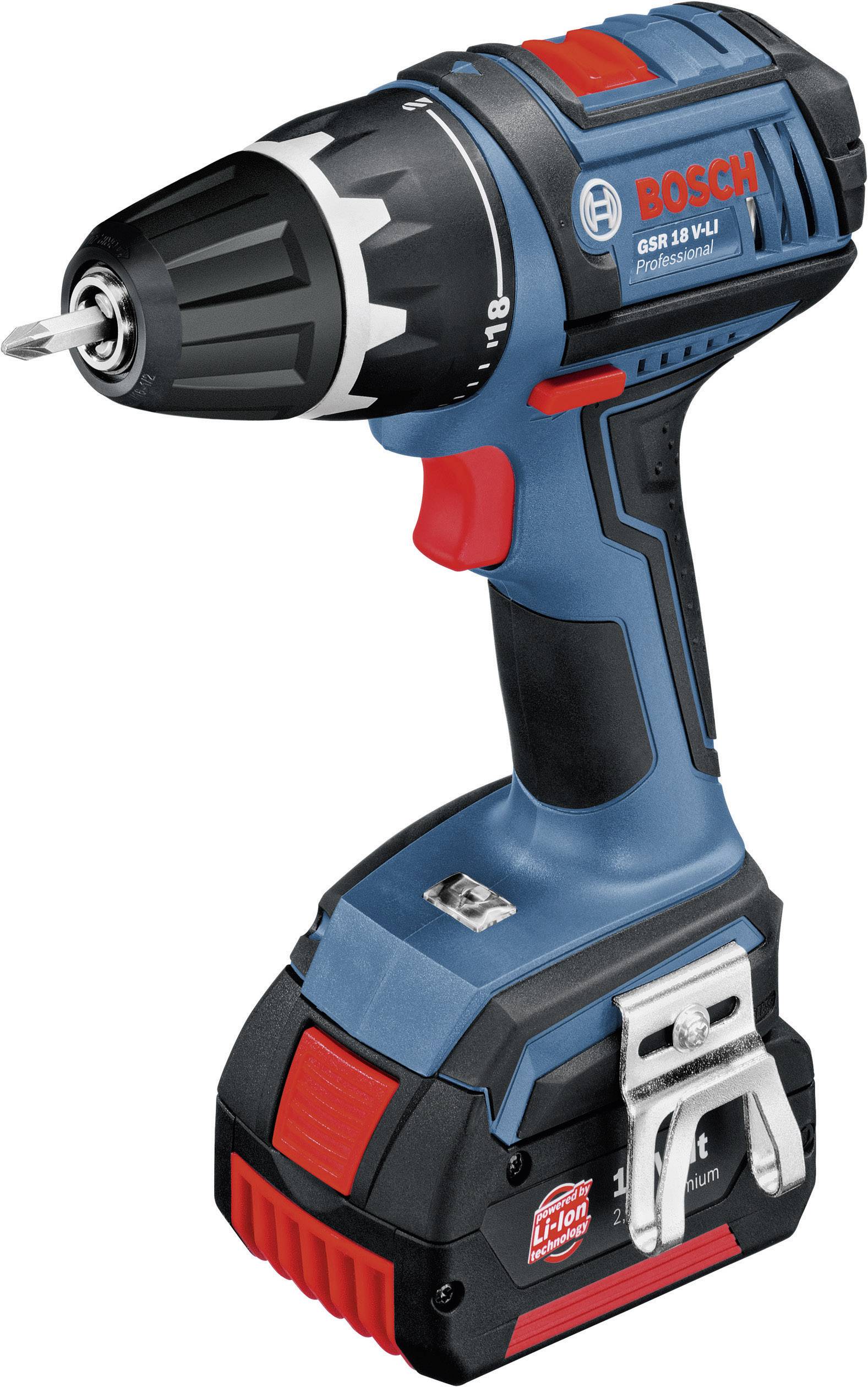 Akku-Bohrschrauber GSR 18 V-Li Professional + 2. Akku 3,0 Ah + L-Boxx Bosch 0601866102