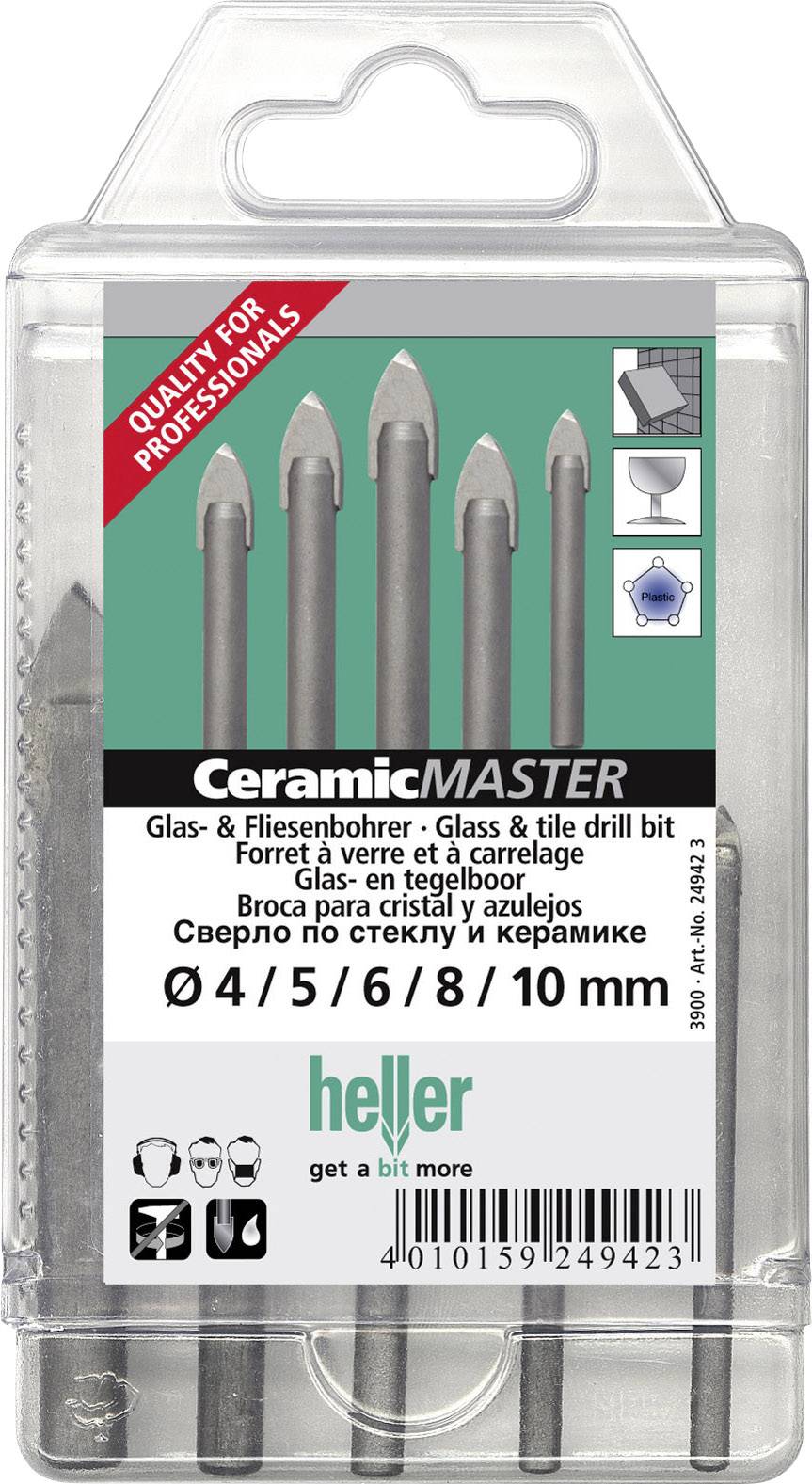 Heller QuickBit® CeramicMaster 24942 Glas- und Fliesenbohrer-Set 5teilig 4 mm, 5 mm, 6 mm, 8 mm, 10mm 1/4" (6.3 mm) 1 Set