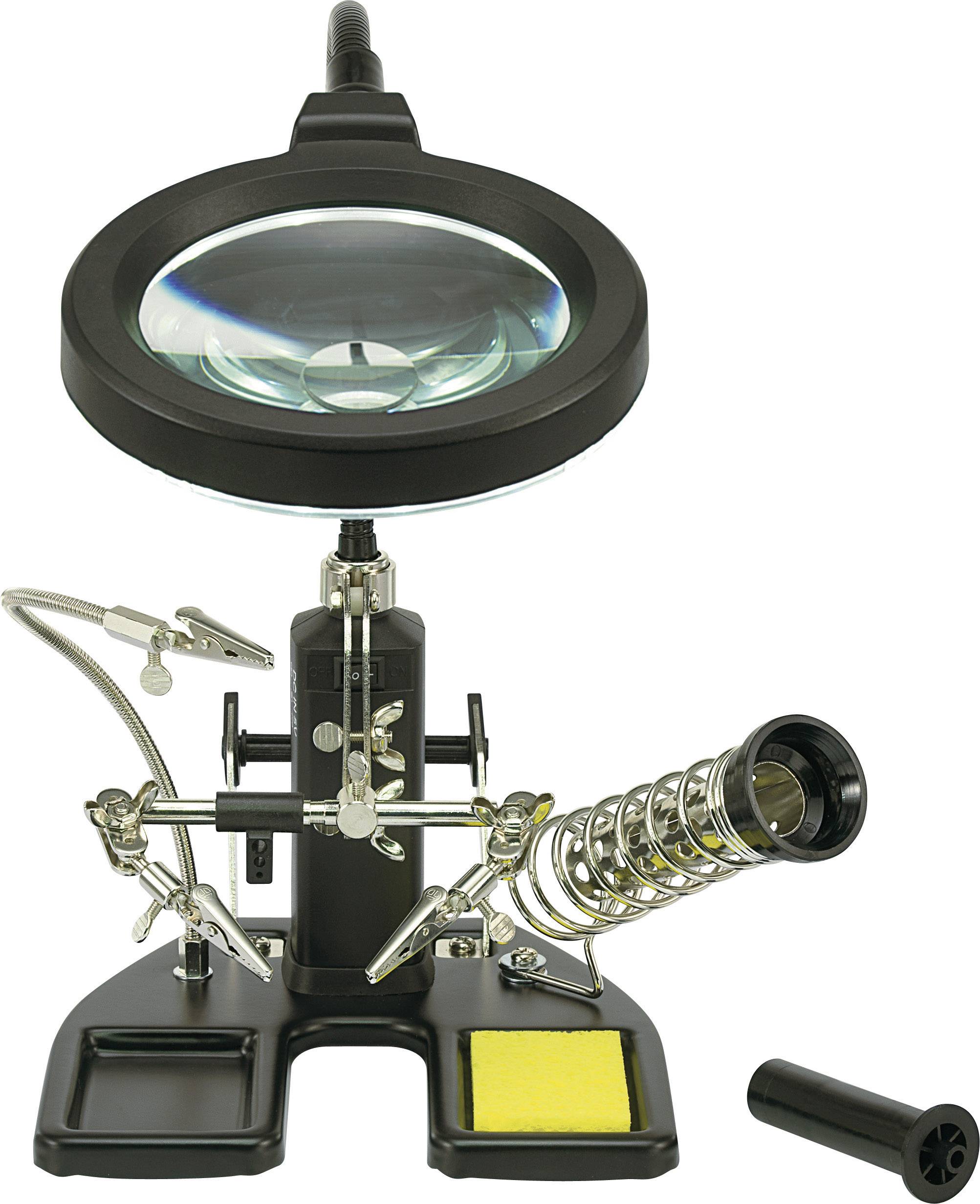 TOOLCRAFT 826054 LED-Lupenleuchte mit 3. Hand Vergrößerungsfaktor=2 x, 4 x 2021 Energieeffizienzklasse n.rel