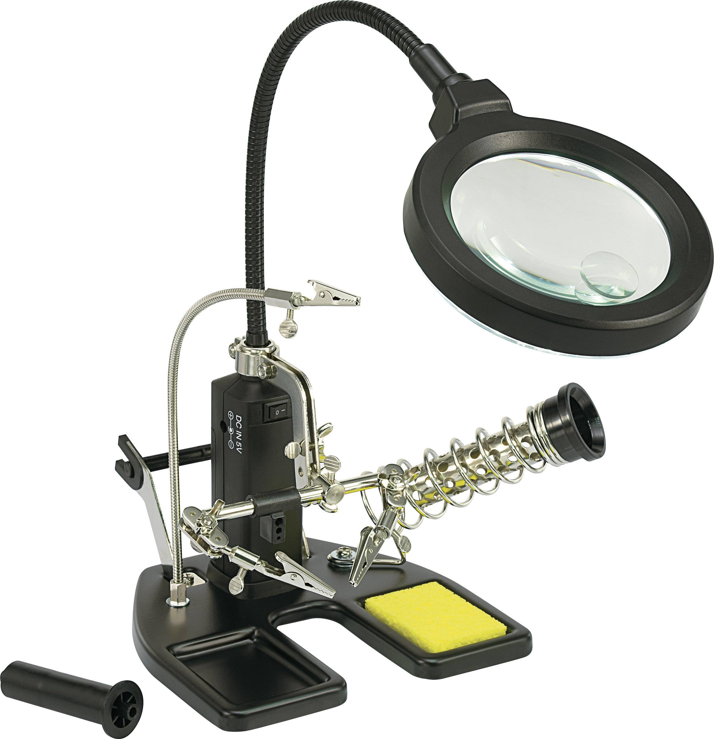 TOOLCRAFT 826054 LED-Lupenleuchte mit 3. Hand Vergrößerungsfaktor=2 x, 4 x 2021 Energieeffizienzklasse n.rel