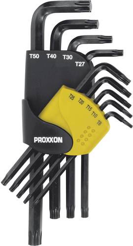 Proxxon Industrial 6 pans intérieurs (TX) Jeu de clés mâles coudées T 8, T 10, T 15, T 20, T 25, T 27, T 30, T 40, T 50