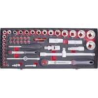 TOOLCRAFT Steckschlüsselsatz metrisch 1/4" (6.3 mm), 1/2" (12.5 mm) 55teilig 826372 TOOLCRAFT Steckschlüsselsatz metrisch 1/4" (6.3 mm), 1/2" (12.5 mm) 55teilig 826372