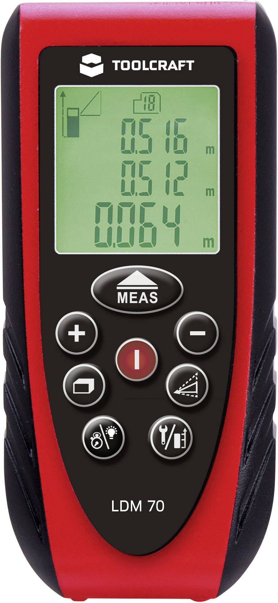TOOLCRAFT LDM 70 Laser-Entfernungsmesser Stativadapter 6.3mm (1/4") 70m