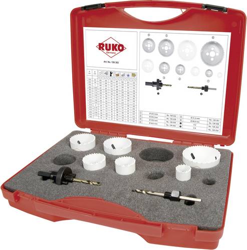 RUKO 126302 Lochsägen-Set 8teilig 22 mm, 29 mm, 35 mm, 44 mm, 51 mm, 68 mm Cobalt 1 Set