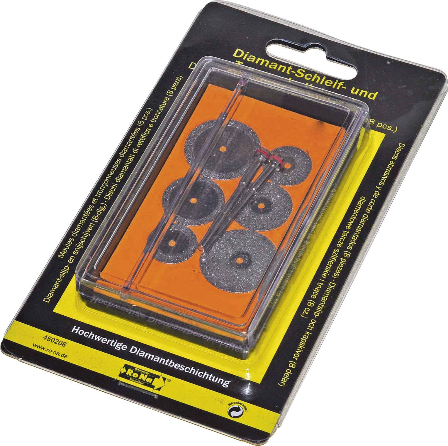RONA 6 DISQUES POUR COUPER ET LIMER Diamant-Schleif- und Trennscheibensatz 8tlg. Schaft-Ø 2,35mm 1 Set