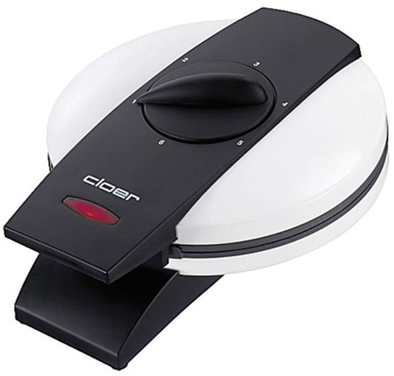 Cloer 1621 Herz-Waffeleisen mit manueller Temperatureinstellung Weiß, Schwarz