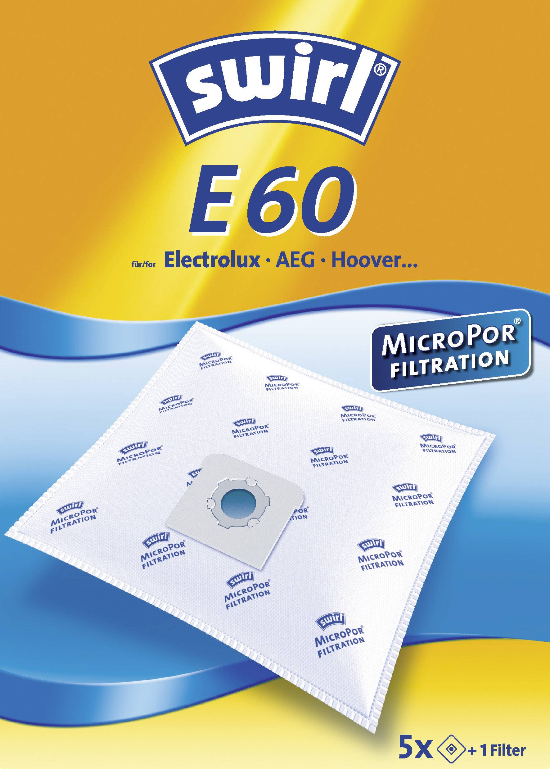 Swirl E60 MicroPor Staubsaugerbeutel 5 St.