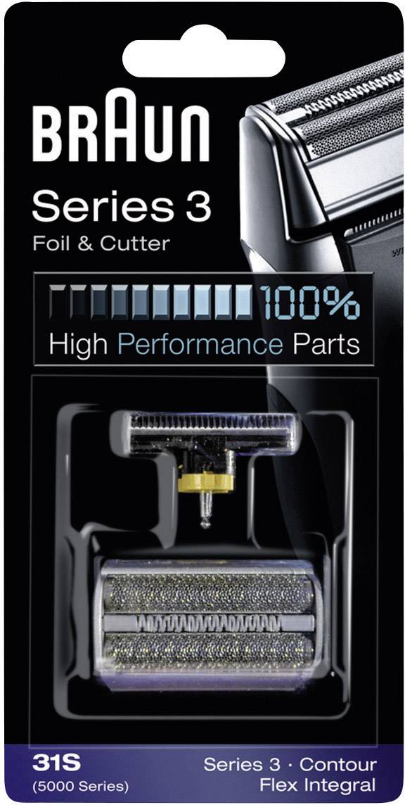 Rasierset 'Braun Series 3' Ersatzteile: Folienschneider und Klingen, versprechen 100% hohe Leistung. Modell 31S (5000 Serie).