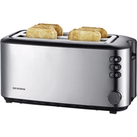 Severin AT 2509 Doppel-Langschlitztoaster mit eingebautem Brötchenaufsatz Edelstahl (gebürstet), Schwarz Severin AT 2509 Doppel-Langschlitztoaster mit eingebautem Brötchenaufsatz Edelstahl (gebürstet), Schwarz