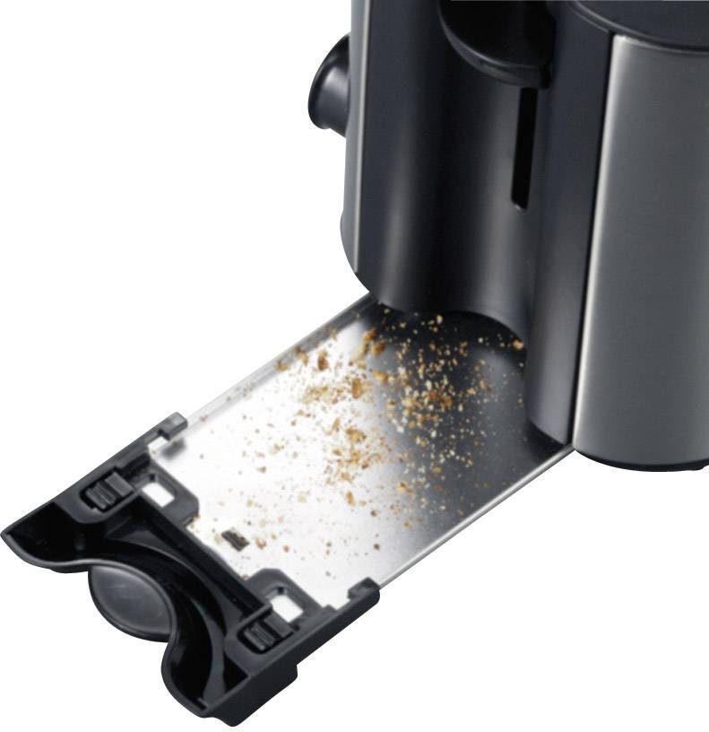 Severin AT 2514 Toaster mit eingebautem Brötchenaufsatz Edelstahl (gebürstet), Schwarz