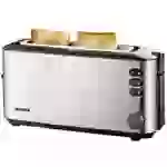 Severin AT 2515 Langschlitztoaster mit eingebautem Brötchenaufsatz Edelstahl (gebürstet), Schwarz Severin AT 2515 Langschlitztoaster mit eingebautem Brötchenaufsatz Edelstahl (gebürstet), Schwarz