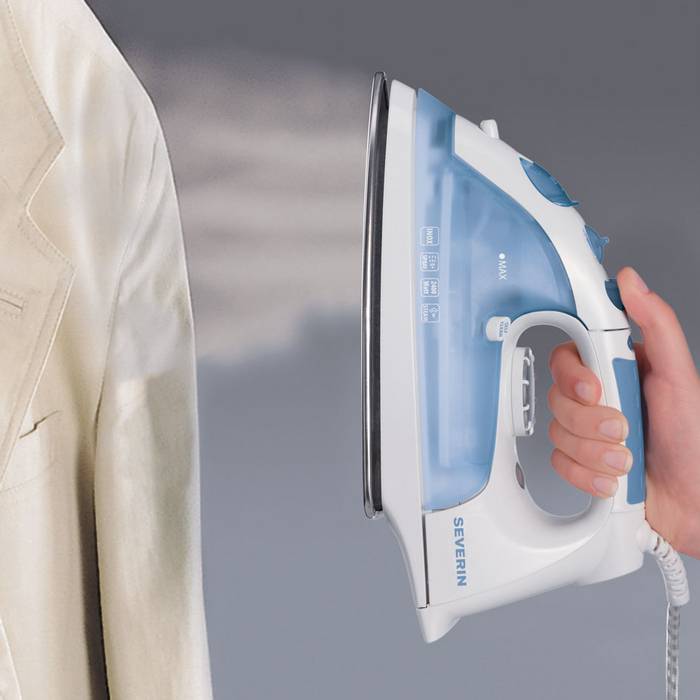 SEVERIN Dampfbügeleisen BA 3256, 2400 Watt, weiß / blau (96270054)