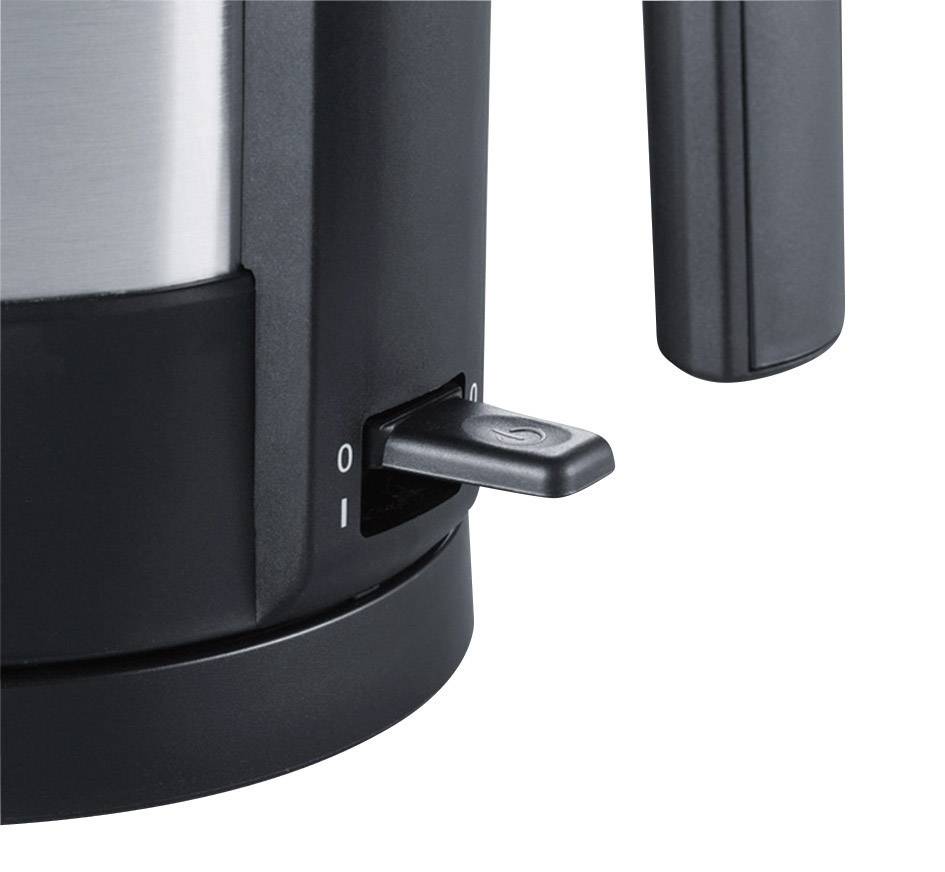 Severin WK 3369 Wasserkocher schnurlos, mit manueller Temperatureinstellung Edelstahl (gebürstet), Schwarz