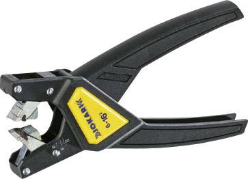 Schwarz-gelber Abisolierer mit ergonomischem Griff. Dient zum Entfernen der Isolation von Kabeln für elektrische Arbeiten.