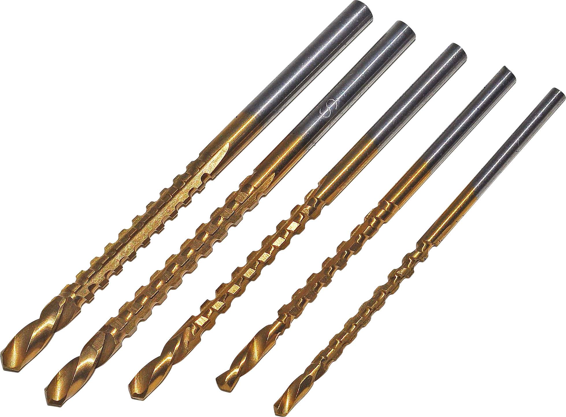 RONA 450348 HSS Metall-Fräsbohrer-Set 5teilig 2.2 mm, 2.3 mm, 2.6 mm, 3 mm, 3.2mm TiN 1 Set
