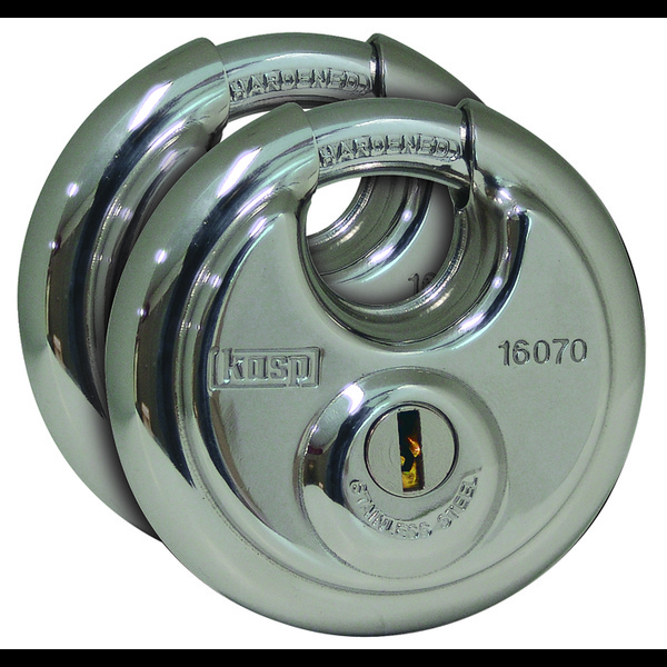 KASP K16070D2 Vorhängeschloss gleichschließend Silber Schlüsselschloss