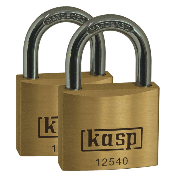 KASP K12540D2 Vorhängeschloss 40mm gleichschließend Goldgelb Schlüsselschloss