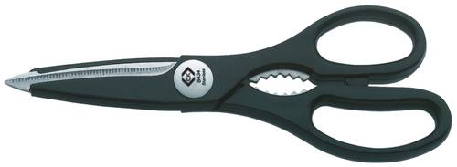 Küchenschere, Schneiden mit Wellenschliff, Geschirrspülmaschinen geeignet, mit Deckelöffner