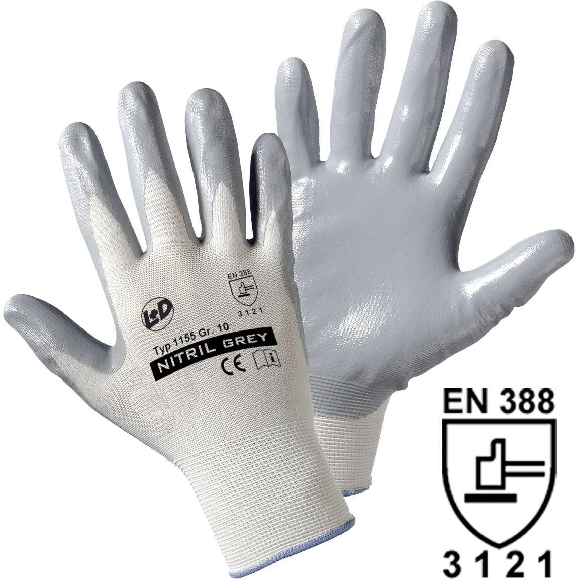 Worky L+D Nitril- knitted 1155-7 Nylon Arbeitshandschuh Größe (Handschuhe): 7, S EN 388 CAT II 1 Paar