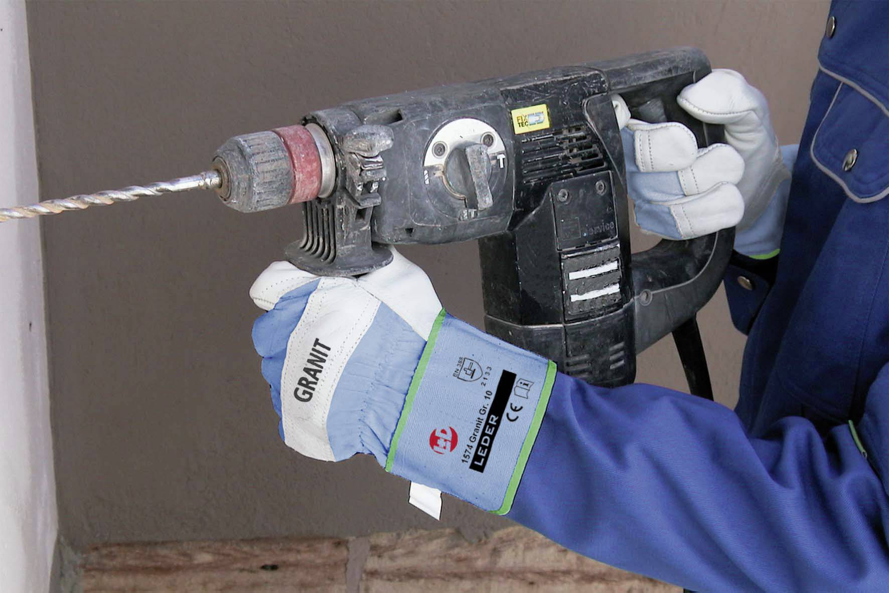 Leipold Doehle 1574-10 Granit Rindnarbenleder Arbeitshandschuh Größe (Handschuhe): 10, XL EN 388:2016 CAT II 1 Paar