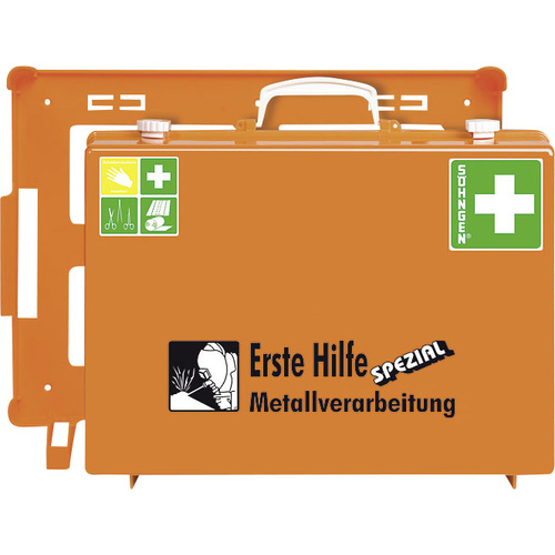Söhngen 0360108 Erste-Hilfe-Koffer Metallverarbeitung DIN 13157 + Erweiterungen 400 x 300 x 150 Orange