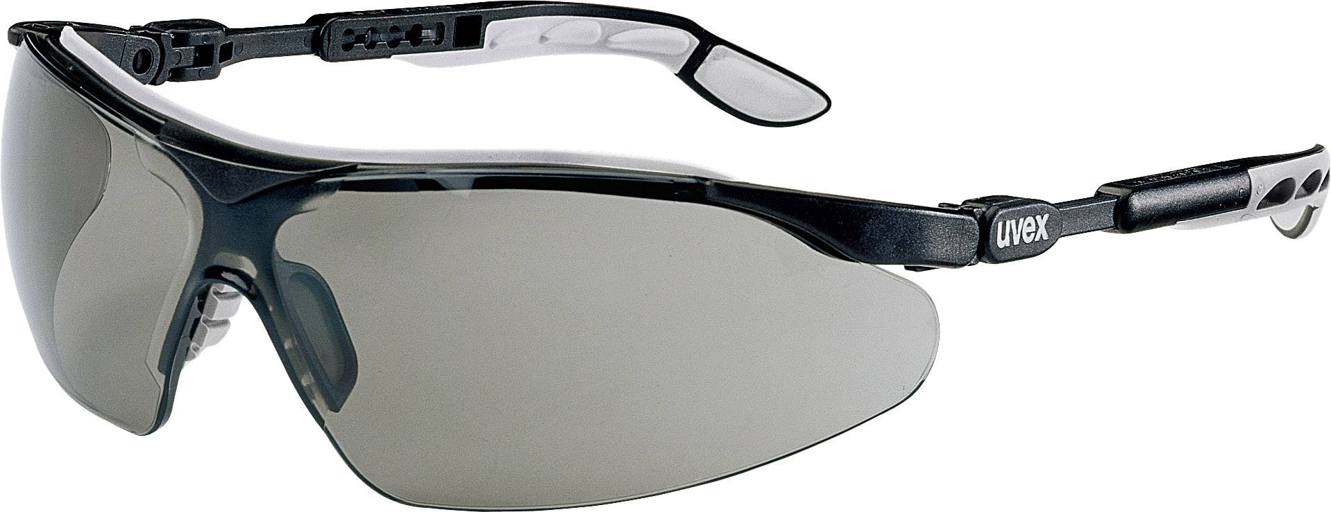 Schutzbrille mit getönten Gläsern und verstellbarem Rahmen, geeignet für den Einsatz in Arbeitsumgebungen als Augenschutz.