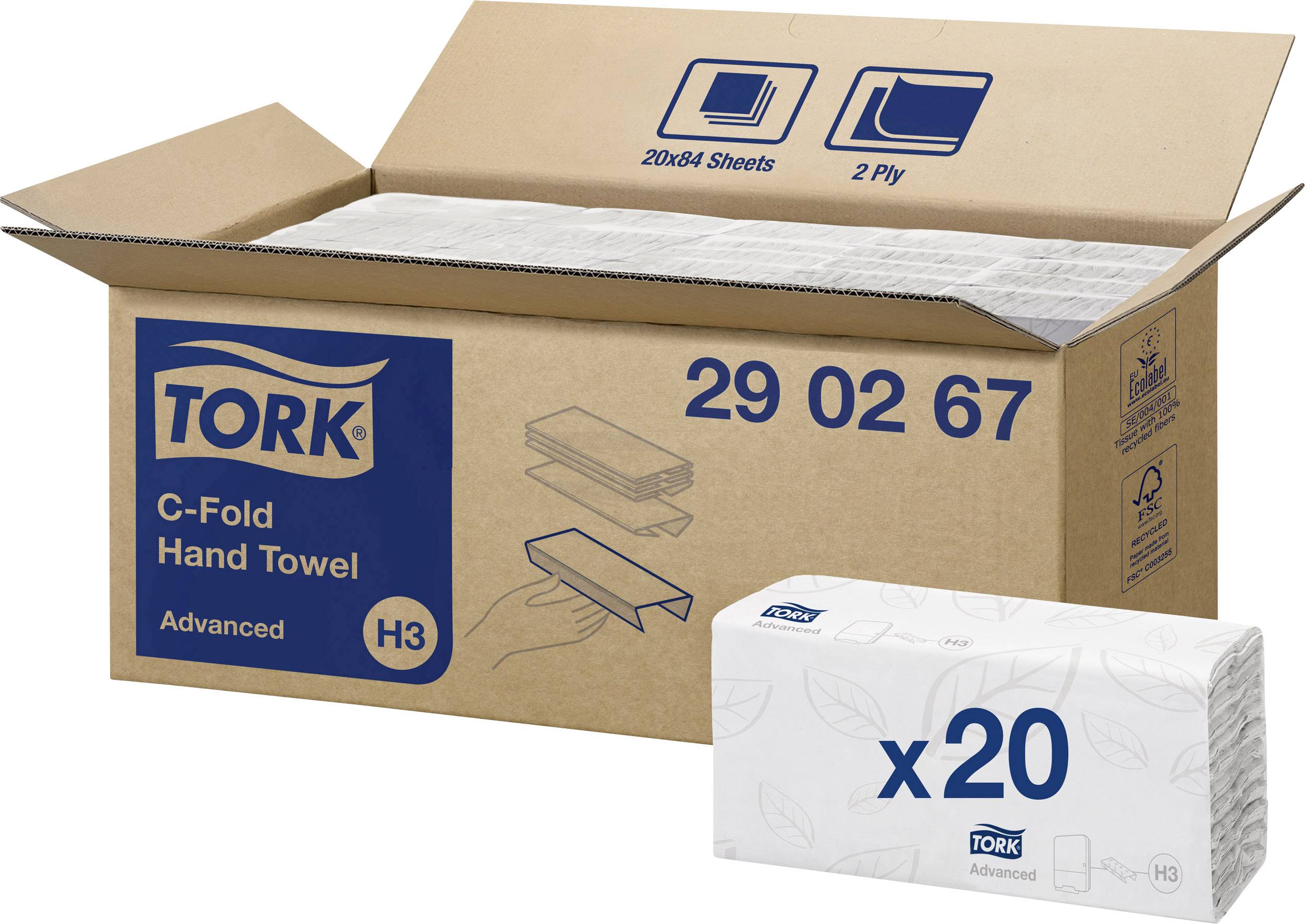 TORK 290267 Advanced Papierhandtücher (L x B) 41 cm x 25 cm Weiß 20 x 84 Bl./Pack.  1 St.