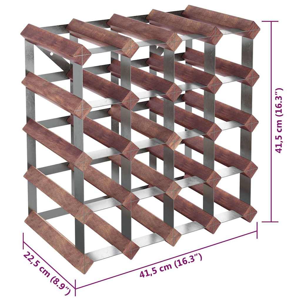vidaXL Weinregal für 20 Flaschen Braun Massivholz Kiefer