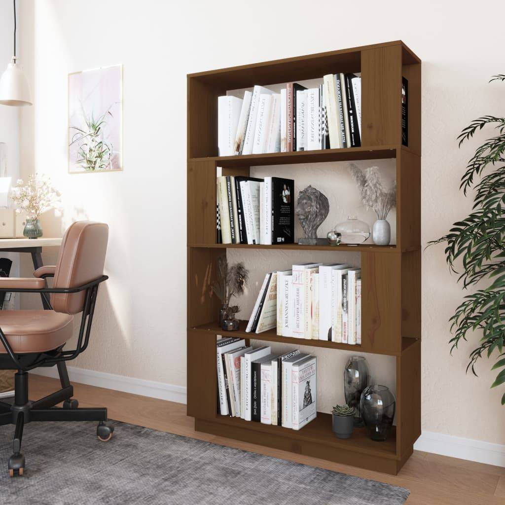vidaXL Bücherregal/Raumteiler Honigbraun 80x25x132 cm Massivholz