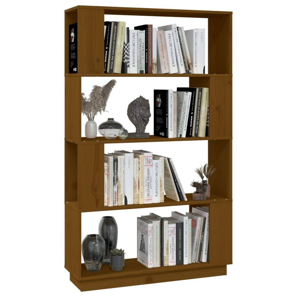 vidaXL Bücherregal/Raumteiler Honigbraun 80x25x132 cm Massivholz