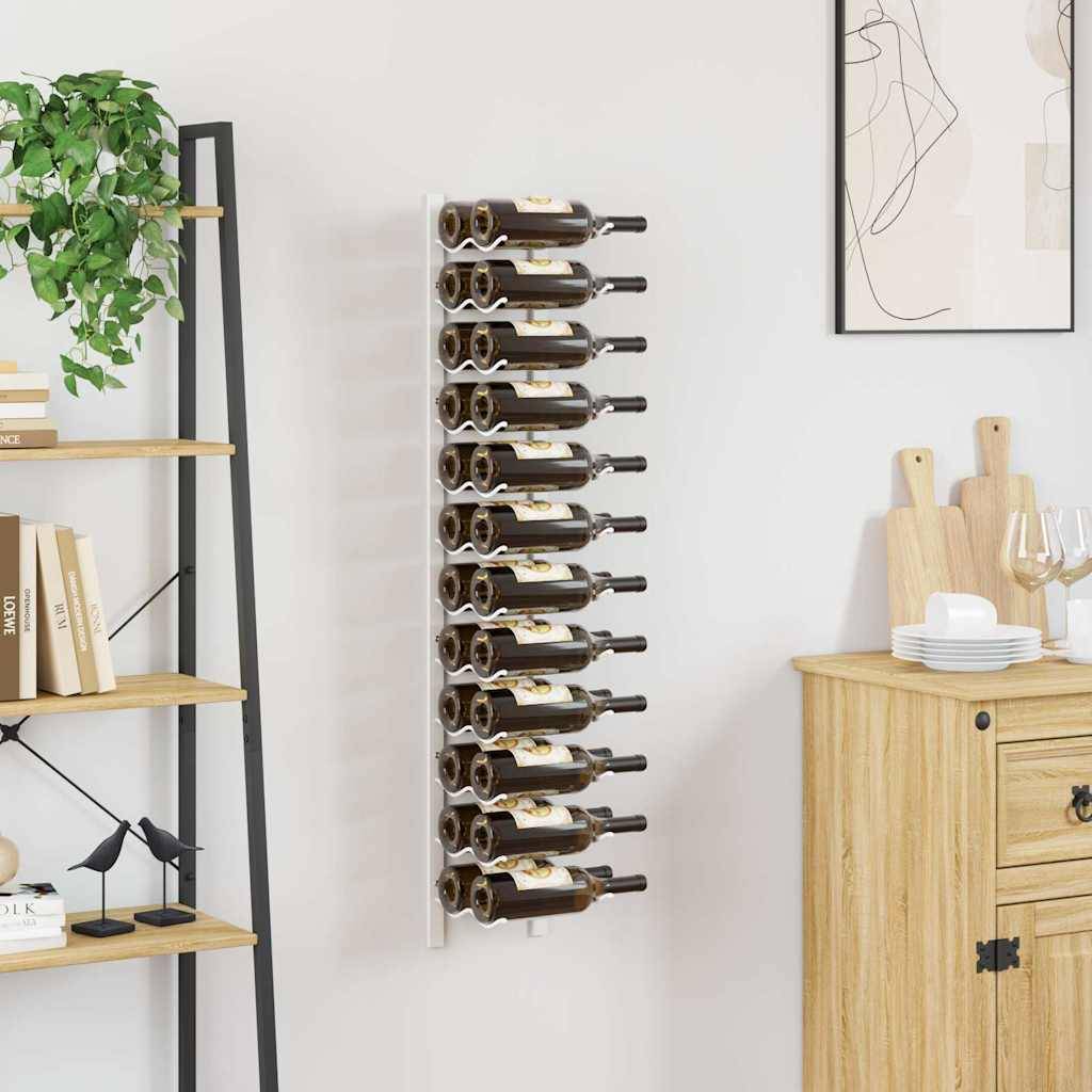 vidaXL Wand Weinregal für 24 Flaschen Weiß Eisen