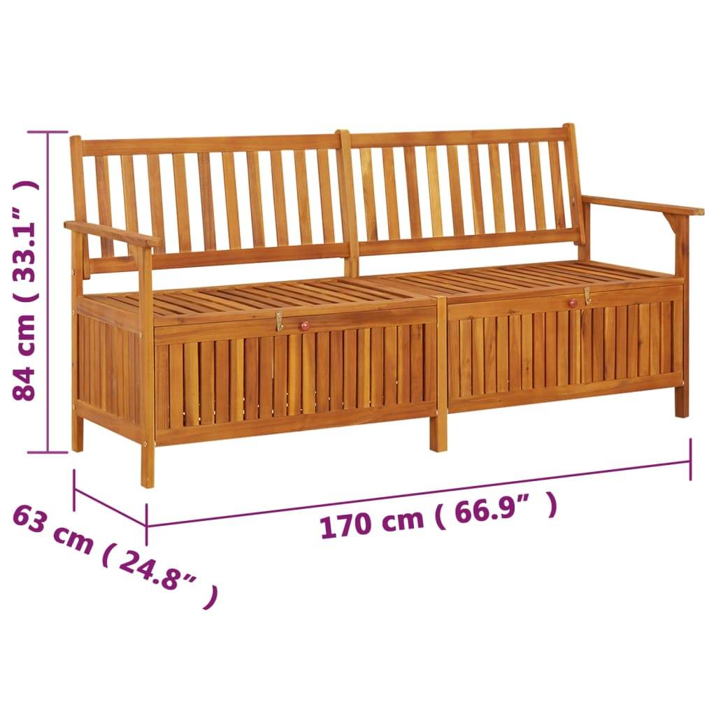 vidaXL Truhenbank 170 cm Massivholz Akazie