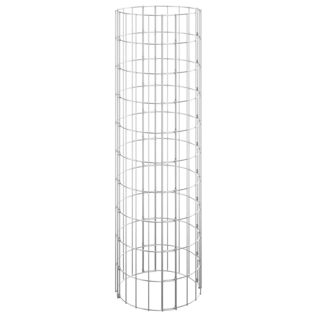 vidaXL Gabionen-Säule Rund Verzinkter Stahl Ø30x100 cm